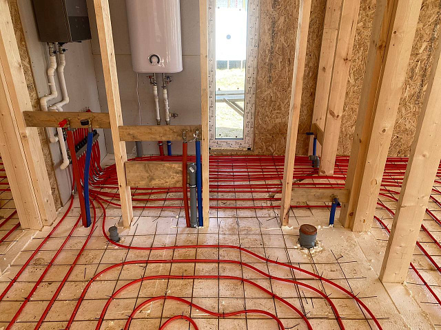 Монтаж отопления и водоснабжение в каркасном доме